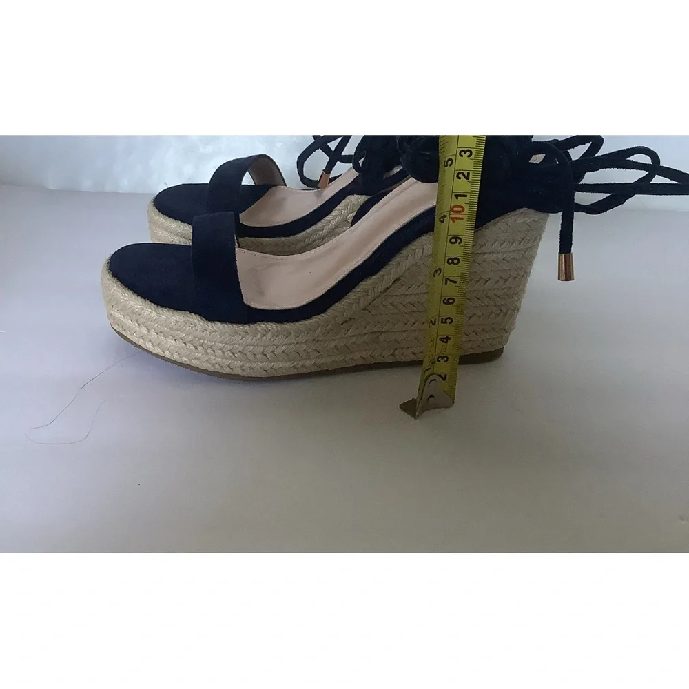 Coutgo Wedge Espadrilles 6 1/2 Dark Blue